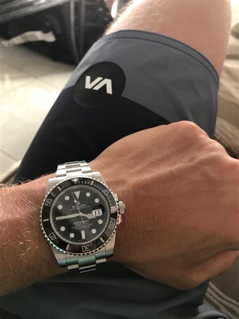 rolex submariner on 7.5 inch wrist